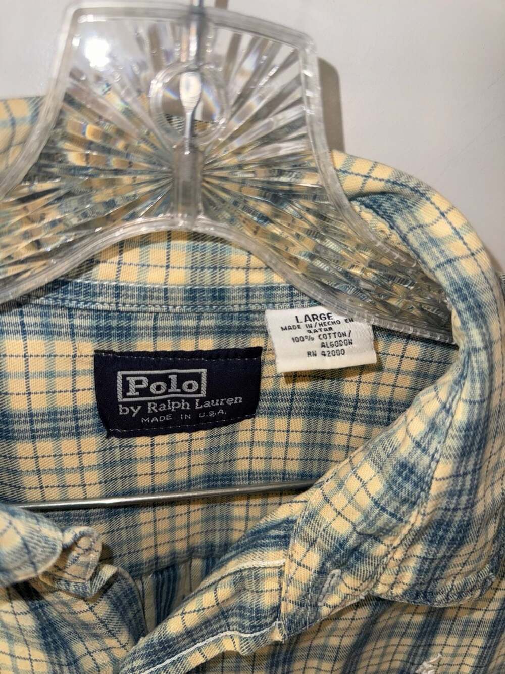 Vintage 90s Polo Ralph Lauren Vintage Plaid Short Sleeve Button-Down Shirt - Picture 4 of 8